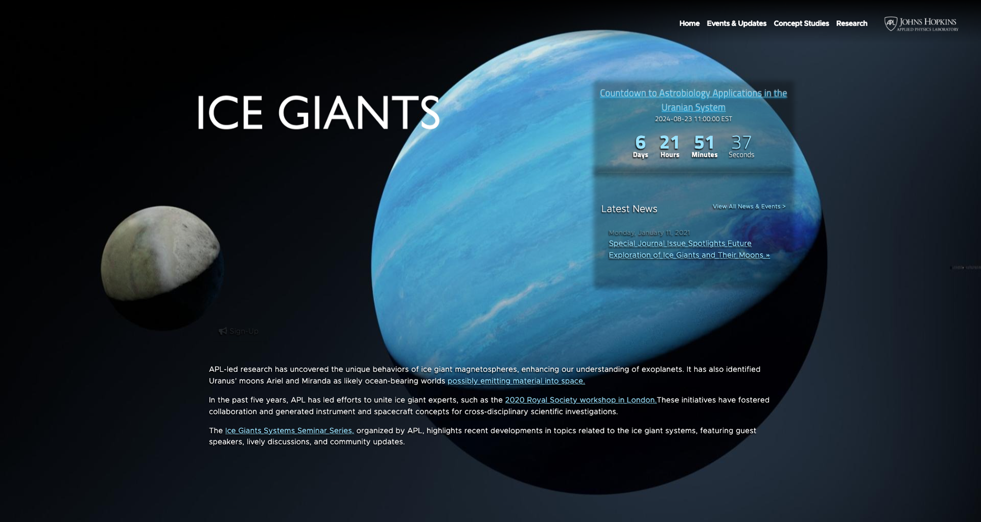 Ice Giants site